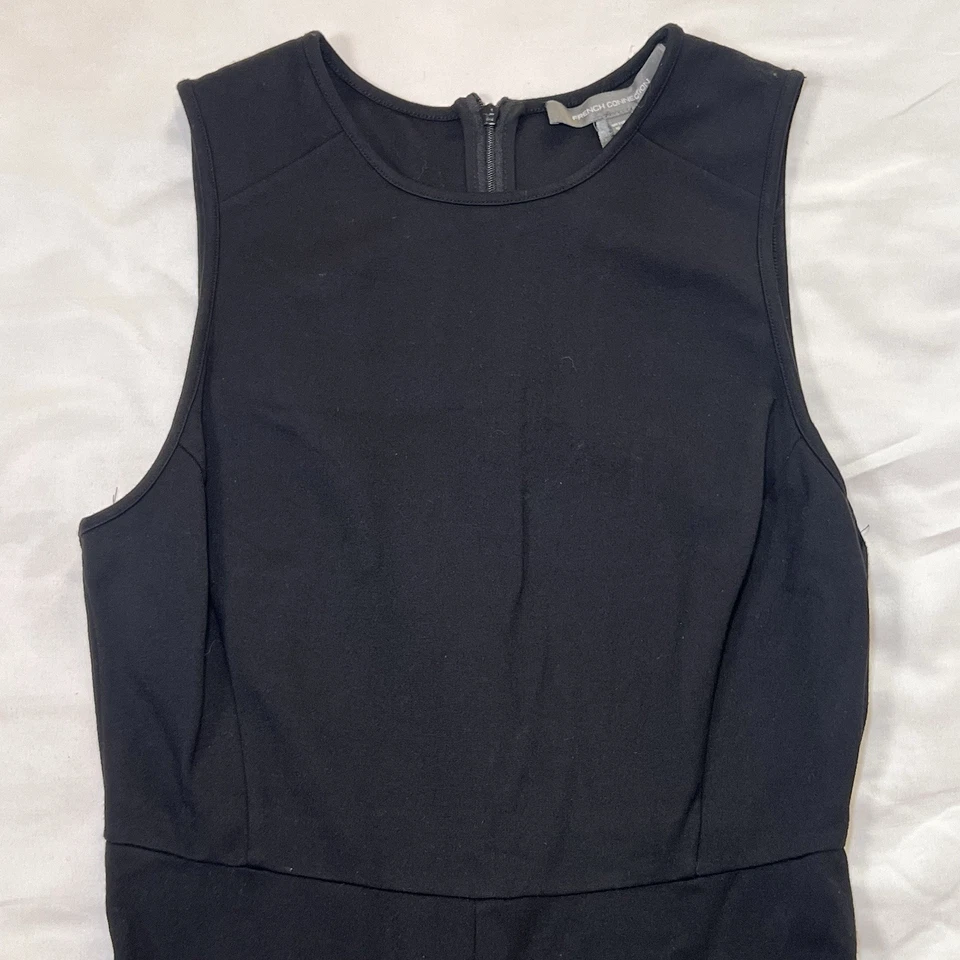 French Connection Jumpsuit Size 6 Black Sleeveless Lula Stretch Ankle Classic - Image 3 of 4