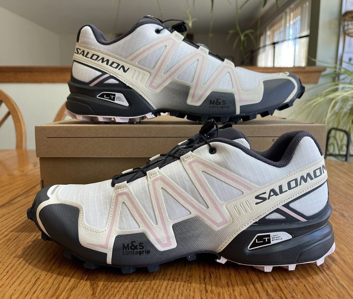 Salomon Speedcross 3 Trail Running Shoes Mens 11 White Black Sneakers 416349 Salomon Unisex Speedcross 3 White / Ebony / Cradle Pink Low  main image 3