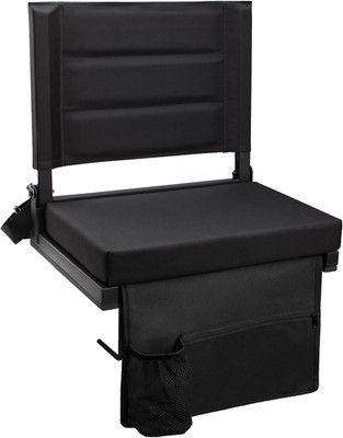 Asiento de estadio para gradas con cojin grueso ganchos y bolsillos laterales