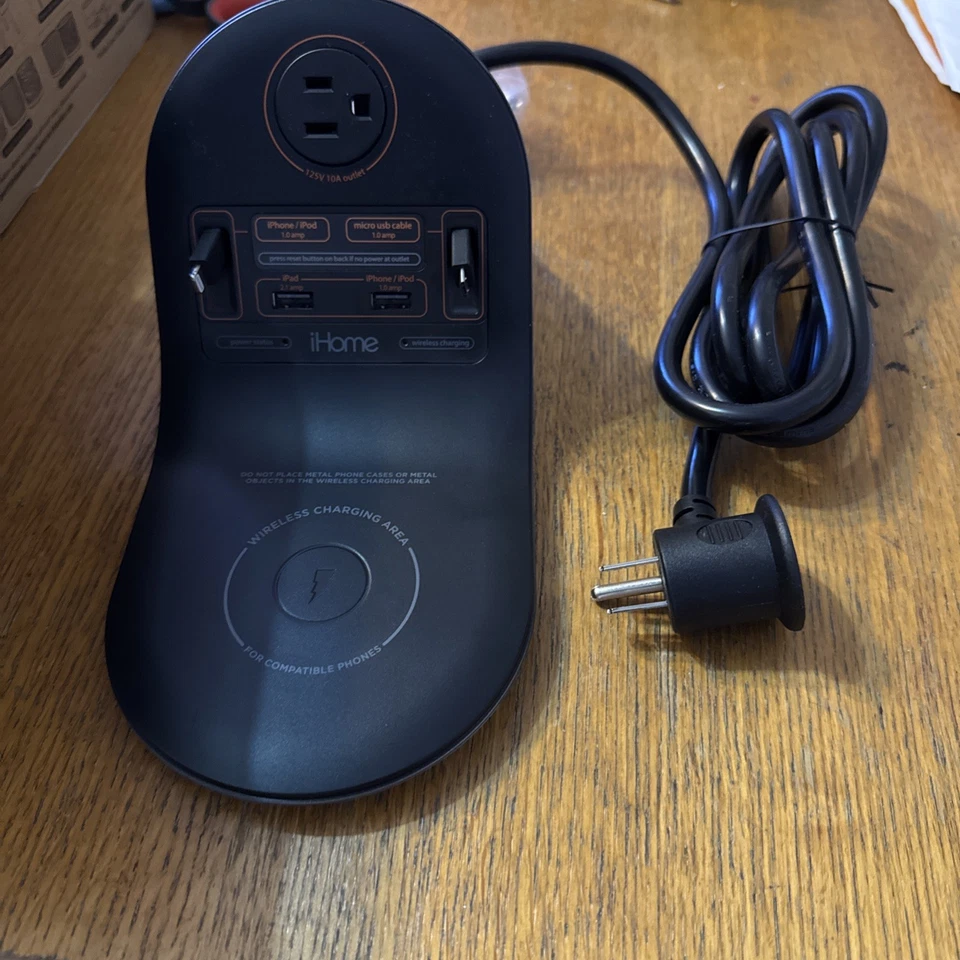 Estación de carga de escritorio iHome HiW44 Qi inalámbrica micro USB doble USB Y MÁS FUNCIONA Foto 3 de 3