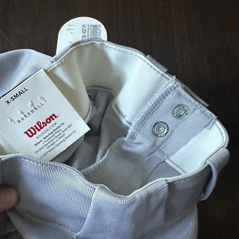 NEW WITH TAGS Wilson Gray Rrlaxed Fit Baseball Pants YOUTH XS YXS 🐝 - Image 3 of 4