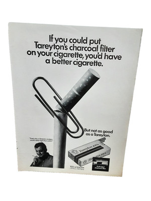 1969 Tareyton Cigarettes Print Ad Vintage Charcoal Filter Smoking Ad