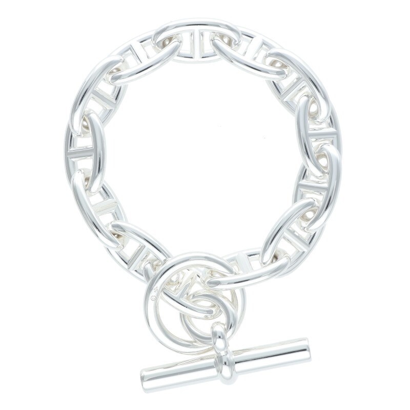 Hermes 13LINK Chaine d'Ancre GM Silver Bracelet  493221