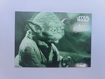 2020 Topps Star Wars Black and White: ROTJ Green Hue Shift /99 Yoda #48