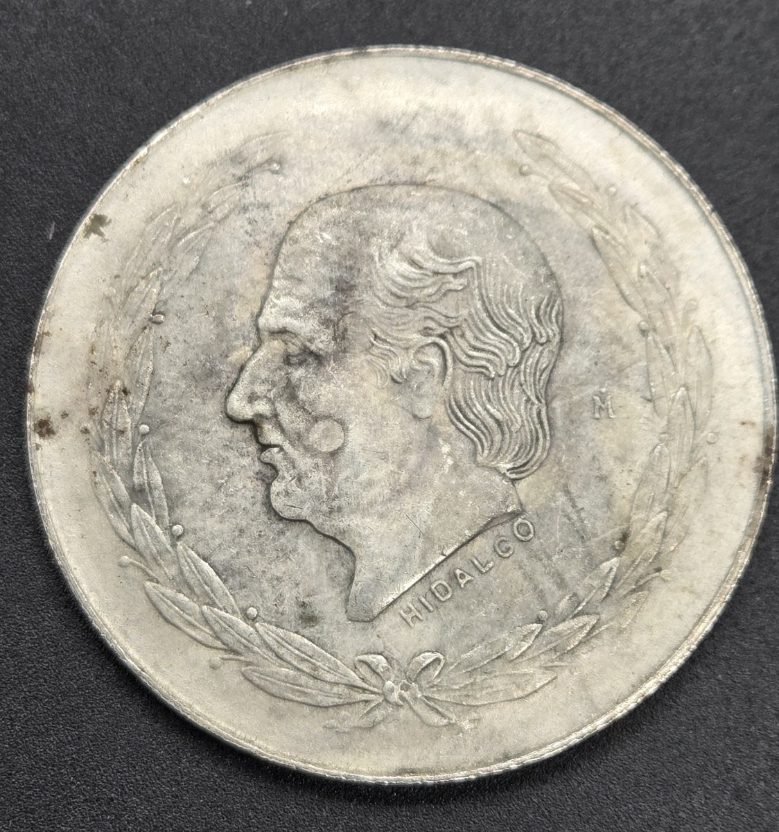 1951 Mexico Cinco Pesos Hidalgo Coin Silver, 5 Pesos .720 Silver