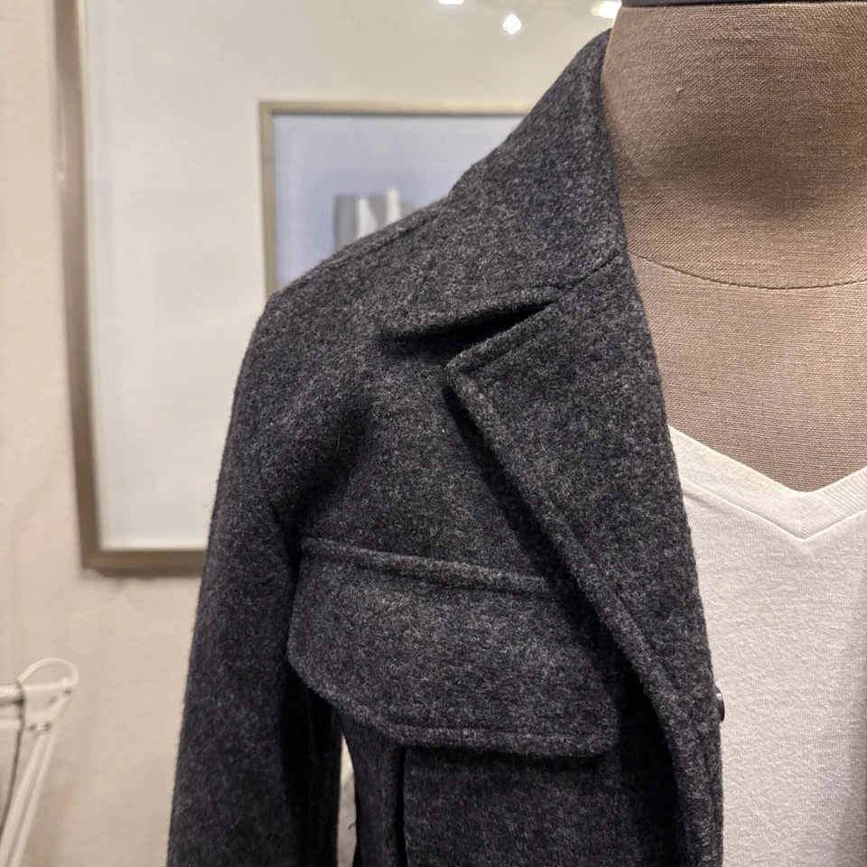 Men’s THEORY XS Luxury Wool Military Motorcycle Jacket - Image 3 of 4