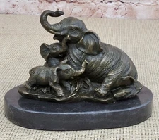 Vienna Bronze Elephant Elephants Group Bronze Sculpture Art Deco Figurine