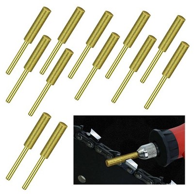 12pcs 4mm Diamond Grinder Stone Chainsaw Sharpener Grinding Polishing Tool