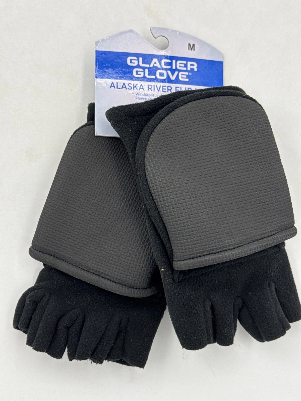 Glacier Glove Alaska River Series Flip Mitts Black Medium NWT 759BK