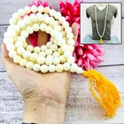 Necklace Buddha Relic White Pearl Stone SamRoiYod HinPhraTad Thai Amulet #18238