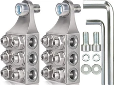 12-Way 10AWG Up to 4/0 AWG Gauge Battery Terminal Connectors, Top Post Silver