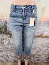 Nwt Flalminglals Light Blue Washed Jeans embroider Bottoms,  Size 3XL #65812 