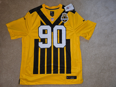NEW W/TAGS TJ WATT #90 STEELERS 2025 THROWBACK NIKE REPLICA