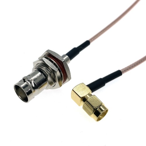 BNC Female Bulkhead To SMA Male Right Angle Connector RF Coaxial Cable RG316 lot - Picture 3 of 7