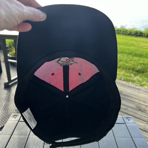 Windy City Bulls Red Black Hat Cap State Outline of Illinois w Bull Hook Loop - Picture 8 of 9