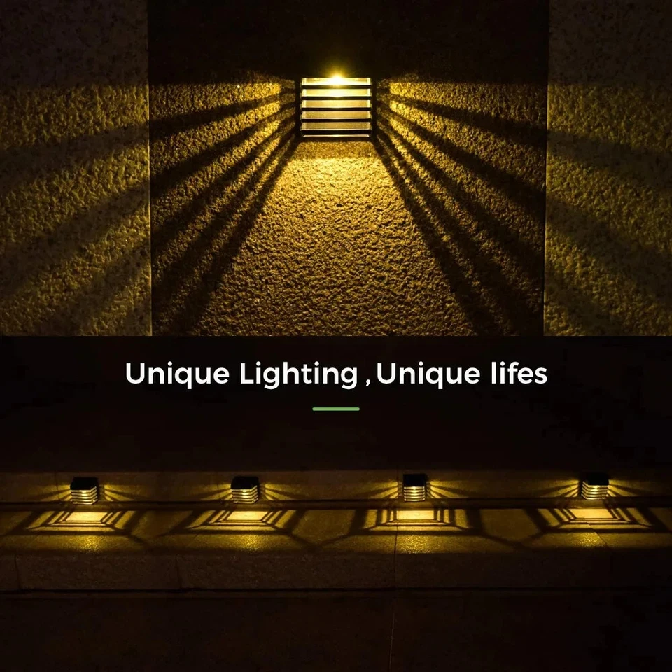 LITOM 4 Luces Solares para Vallas | 2 Modos, IP65 Impermeable para Jardín y Patio Foto 2 de 4