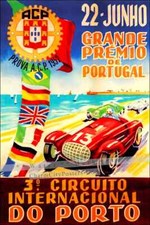 Grand Premio De Portugal 1952 Car Race Vintage Poster Print Retro Style Wall Art