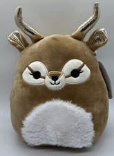 Squishmallows Kieli The Deer 8 Plush Brown With Gold Antlers NWT