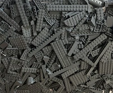 Bulk lot of 275 LEGO Pieces Bricks Plates Dark Grey Gray Stone Free Shipping