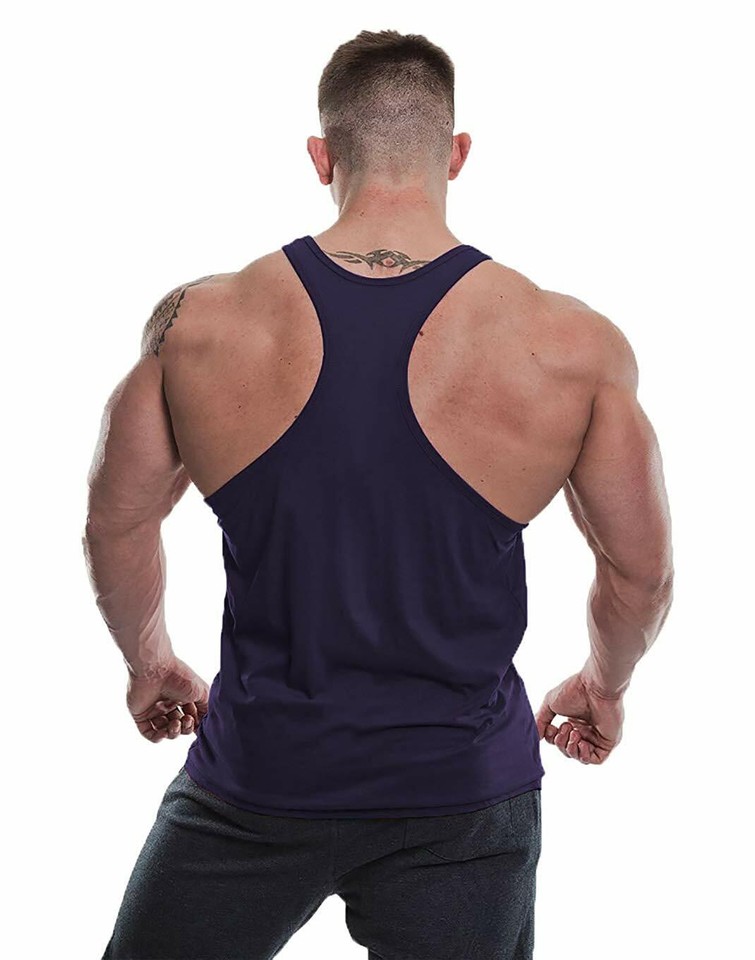 Vest Sports Men's Bodybuilding Stringer Vests - Racerback Gym Vests, Moisture-Wicking, Multiple Colors Bodybuilding Singlet - Foto 13