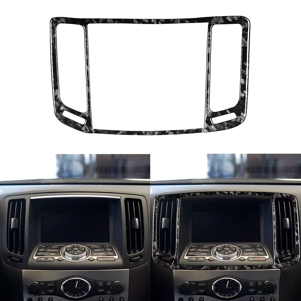 Kits de molduras decorativas interiores de fibra de carbono forjada de 24 piezas para Infiniti G25 G37 Q60 Foto 3 de 4