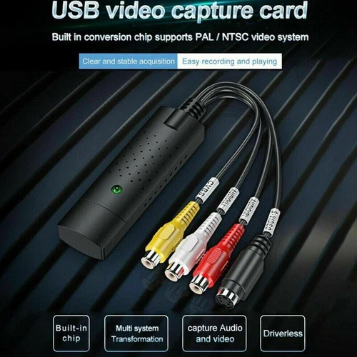 UK-USB 2.0 Audio Video VHS to DVD VCR PC HDD Converters NEW Capture Adapter