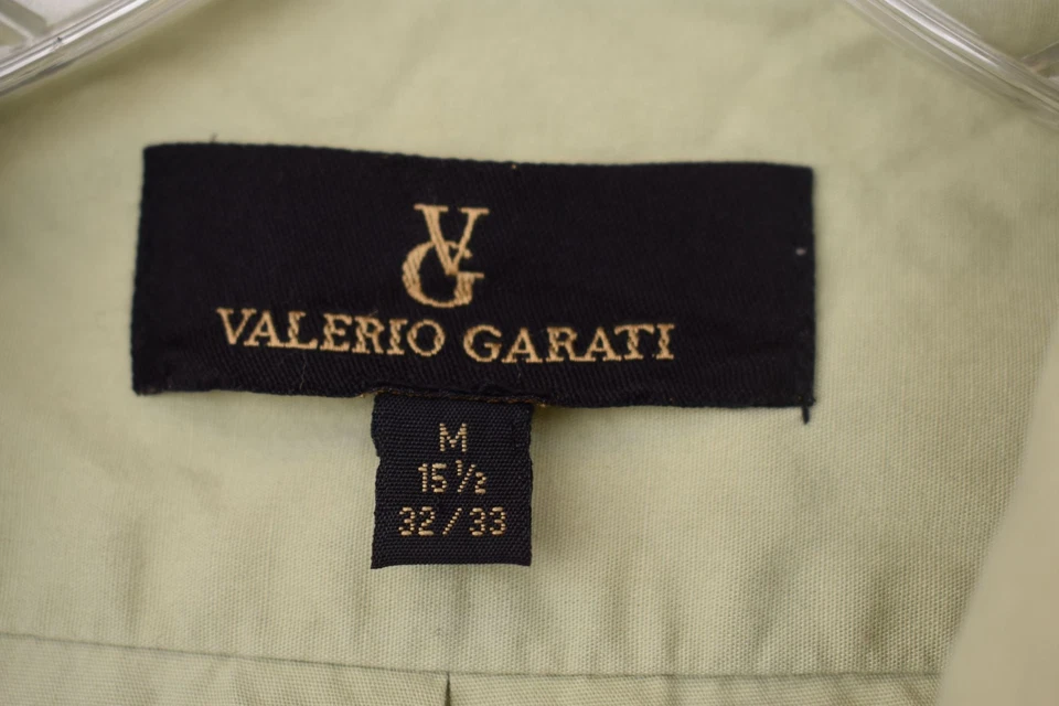 Vintage Men's Valerio Garati Single Needle Tailored Green Dress Shirt M - Image 3 of 4