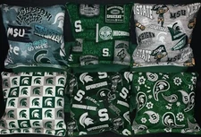 Set Of 8 Michigan State University Spartans Cornhole Bean Bags FREE SHIPPING