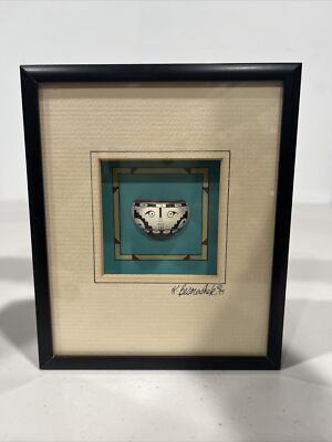 Framed Shadowbox Pottery 3D Picture Signed by K. Besowshek 1995