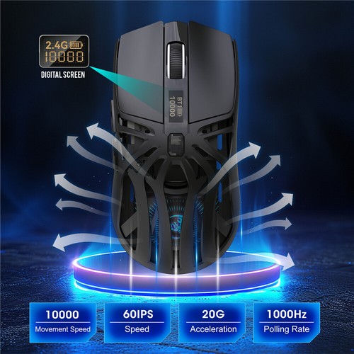 T400 wireless BT-5.4 Wired 2.4g gaming mouse 1000HZ 500mAh rechargeable mouse - Picture 17 of 21