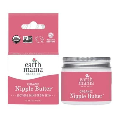 Earth Mama Organics Nipple Butter 2 Oz Lanolin Free Soothing Cream