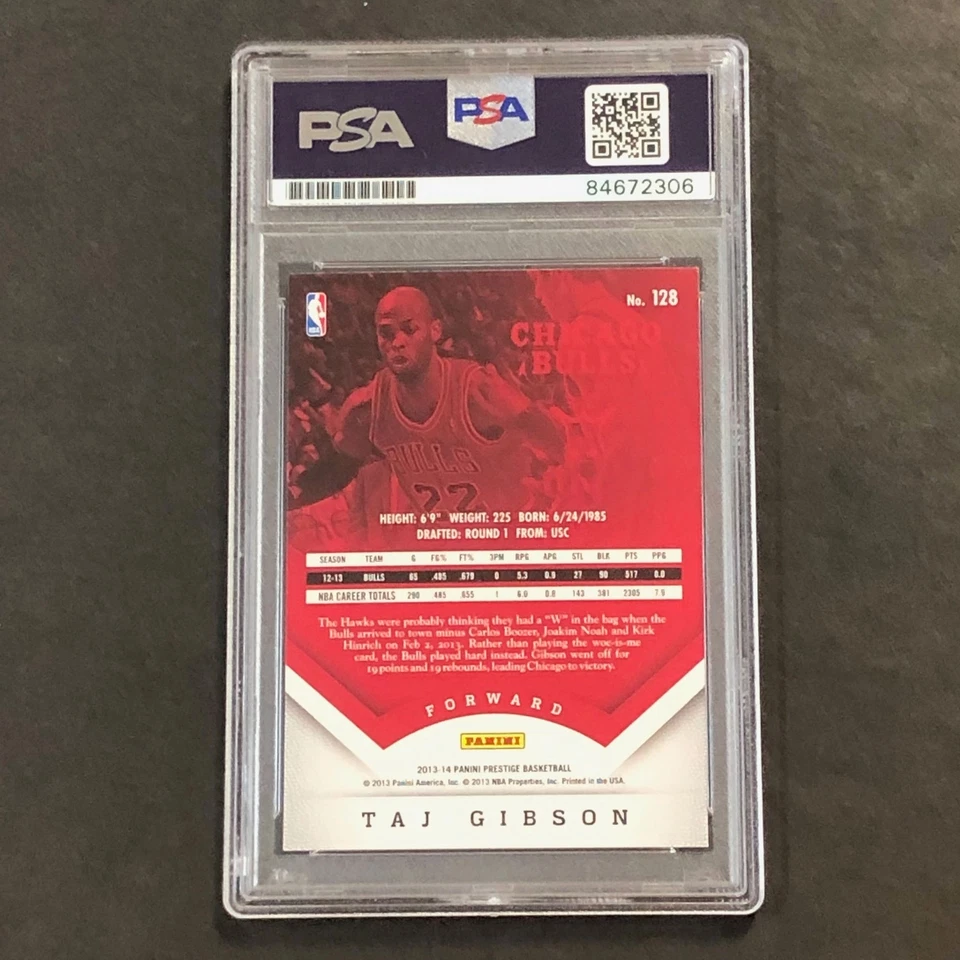2013-14 Panini Prestige #128 Taj Gibson Signed Card AUTO PSA Slabbed Bulls - Image 2 of 2