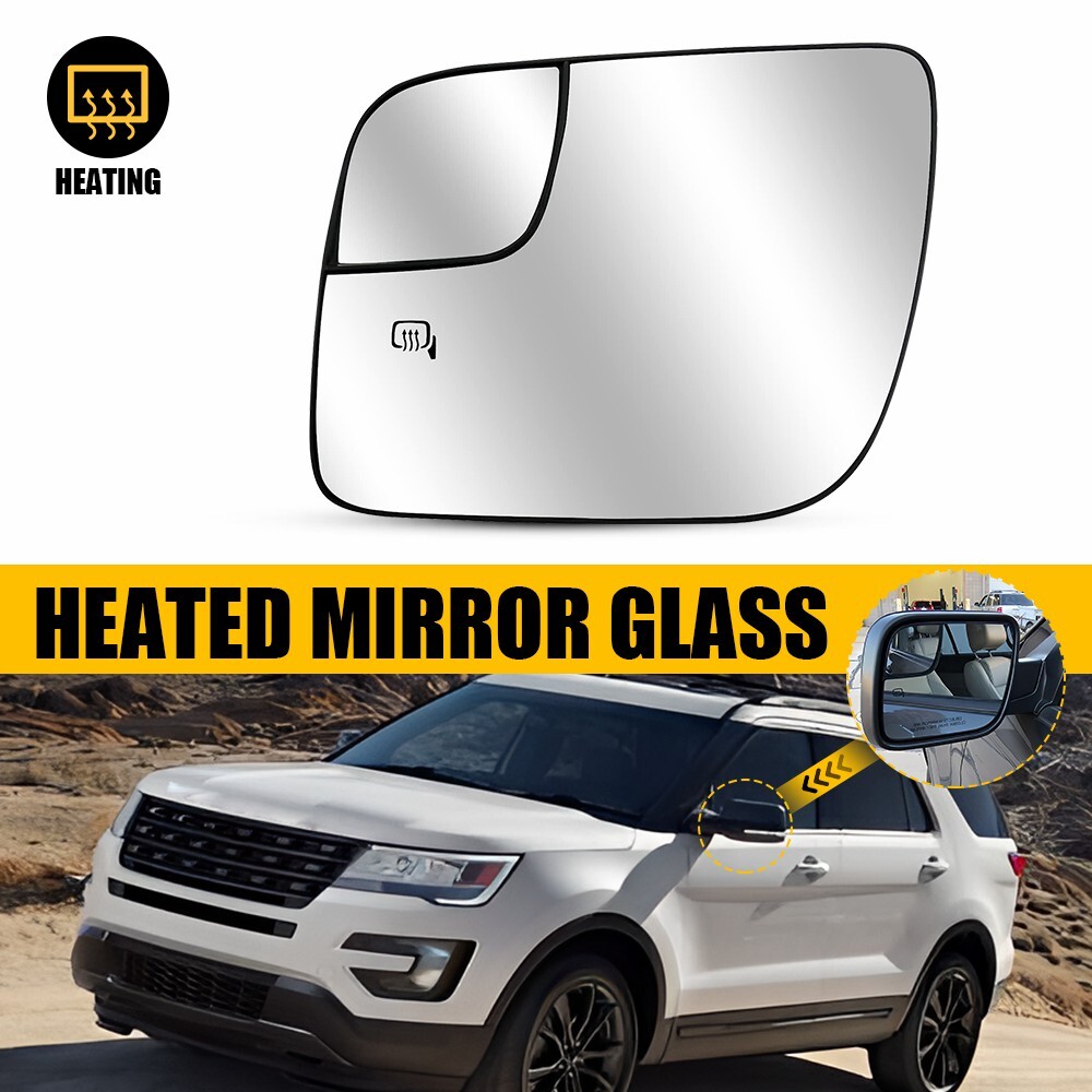 Heated Driver Side Convex Spotter Mirror Glass for Ford Explorer 2011-2019