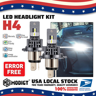 H4 9003 LED Headlight Bulb Hi Low Beam Anti Flicker Canbus Decoder 6000K White