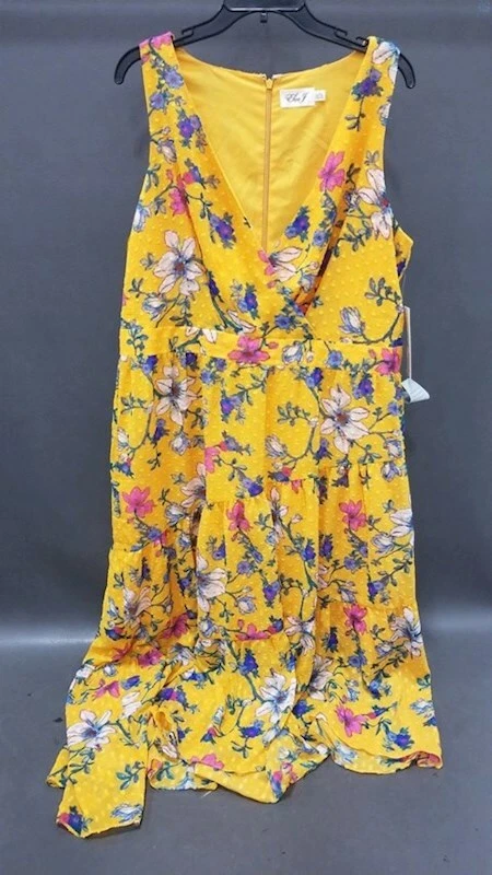 Eliza J Dress Yellow Floral Size 18