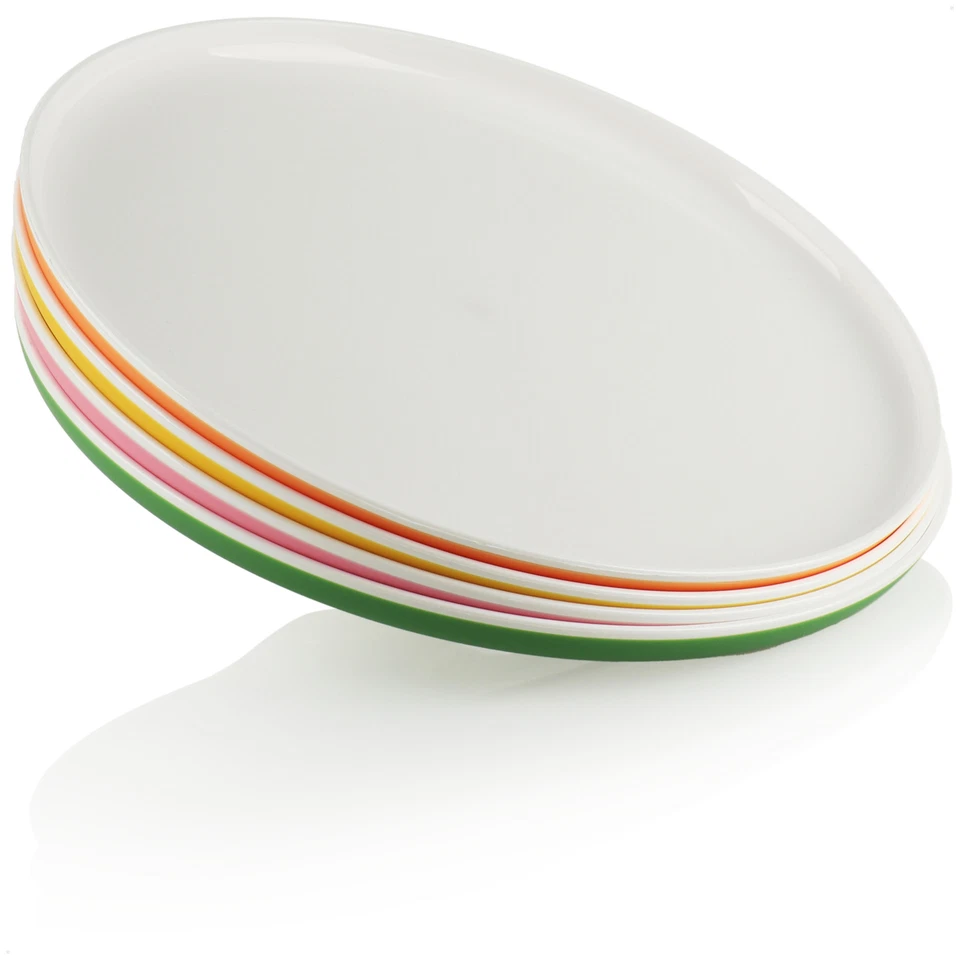 4x Teller - Kunststoffteller in bunten Farben - bruchfest [Auswahl variiert] - Bild 4 von 4