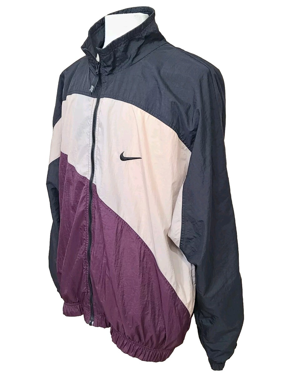 Vintage 90s Nike Tracksuit Windbreaker Full Zip Jacket, Black