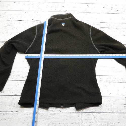 Kuhl Alfpaca Fleece Jacket Mens Large Brown Green Full Zip Sweatshirt Mock Neck - Picture 5 of 7