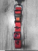 Halsband,Karlie, Hundepfote, Hundehalsband,Nylon, Rot- Schwarz,Gr.M, 40-55Cm,Neu
