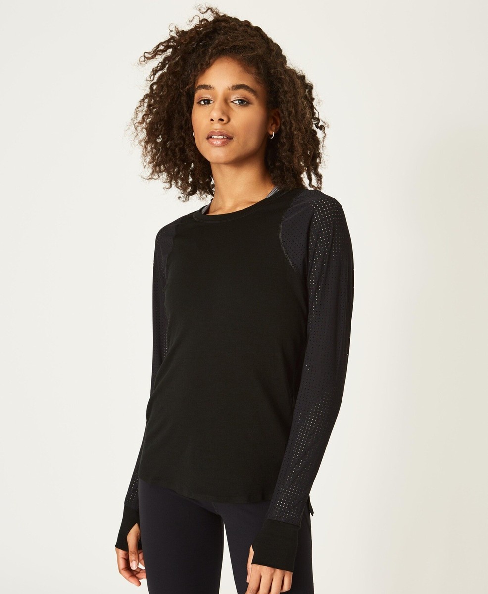 NEW Sweaty Betty Breeze Merino Perforated Long Sleeve Running Tee