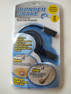 Master Plumber 00112BL Hair Snake – 20-Inch Drain Cleaning Tool For Sinks, Showers & Tubs – Chemical-Free, Reusable Plastic Hair Remover