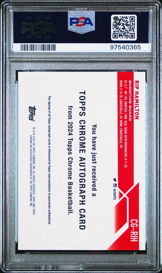 POP 1 🔥 2023 Topps Chrome Rip Hamilton Auto Black Wave Refractor 09/10 PSA 9 - Image 2 of 2