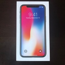 Apple iPhone X 64 GB Space Gray BOX ONLY Documents Stickers Good Condition