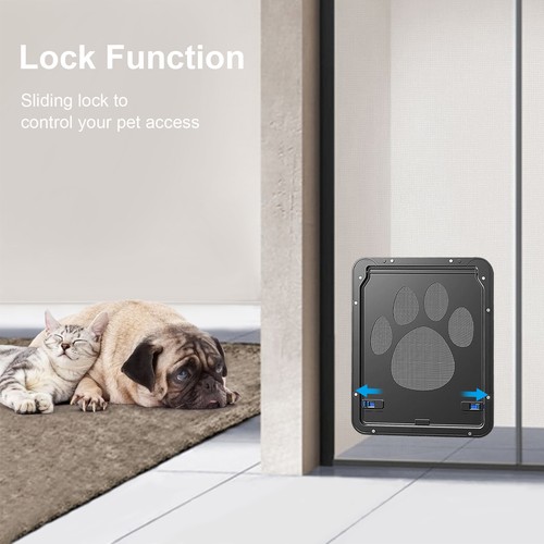 Pet Door Small Lockable Dog Cat Flap Magnetic Lock Door Frame for Screen Window - Picture 10 of 12