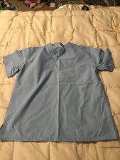 WOMENS NATURAL UNIFORMS LIGHT BLUE SCRUB SHIRT TOP SIZE X-SMALL XS