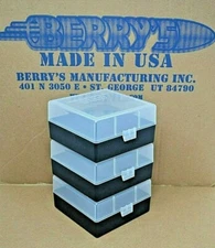 (3) .223 /.556 CALIBER CLEAR / BLACK 100 ROUND RELOADING & STORAGE CASES