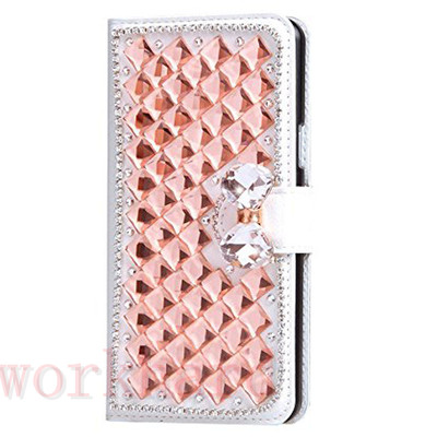 Leather Flip Bling Rhinestone Diamond Wallet Case Girl Cover For Samsung Galaxy