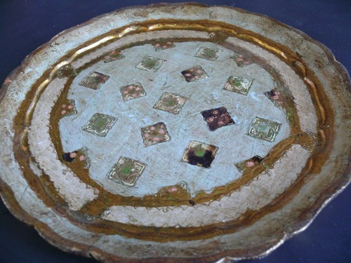 Alter Holzteller signiert V.G. Florenz Made In Italy - Bild 2 von 6