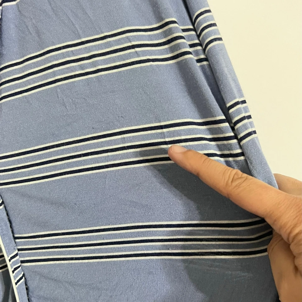 Nordstrom Lingerie Womens Sleep Shirt Size M Blue Striped Long Sleeve Button Up - Image 3 of 4