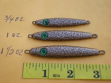 9 PCS. MINNOW SPOON JIG/LURE BAIT 1-1/2,1,3/4 OZ. 3ea METALIC BRONZE-GREEN EYE